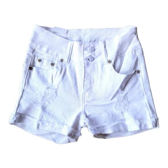 Mitzi Butt Lifting White Stretch Denim shorts Size Large - Picture 1 of 6